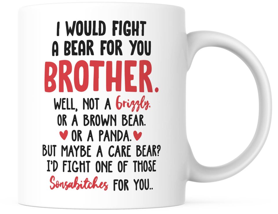 Funny Sister Gifts: I Would Fight A Bear For You Mug