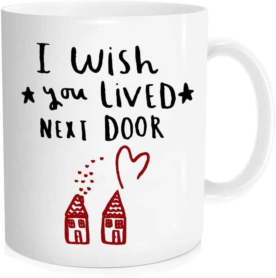 I wish you Lived Next Door Best Friend Doodle Mug | Gift for BFF | CM271
