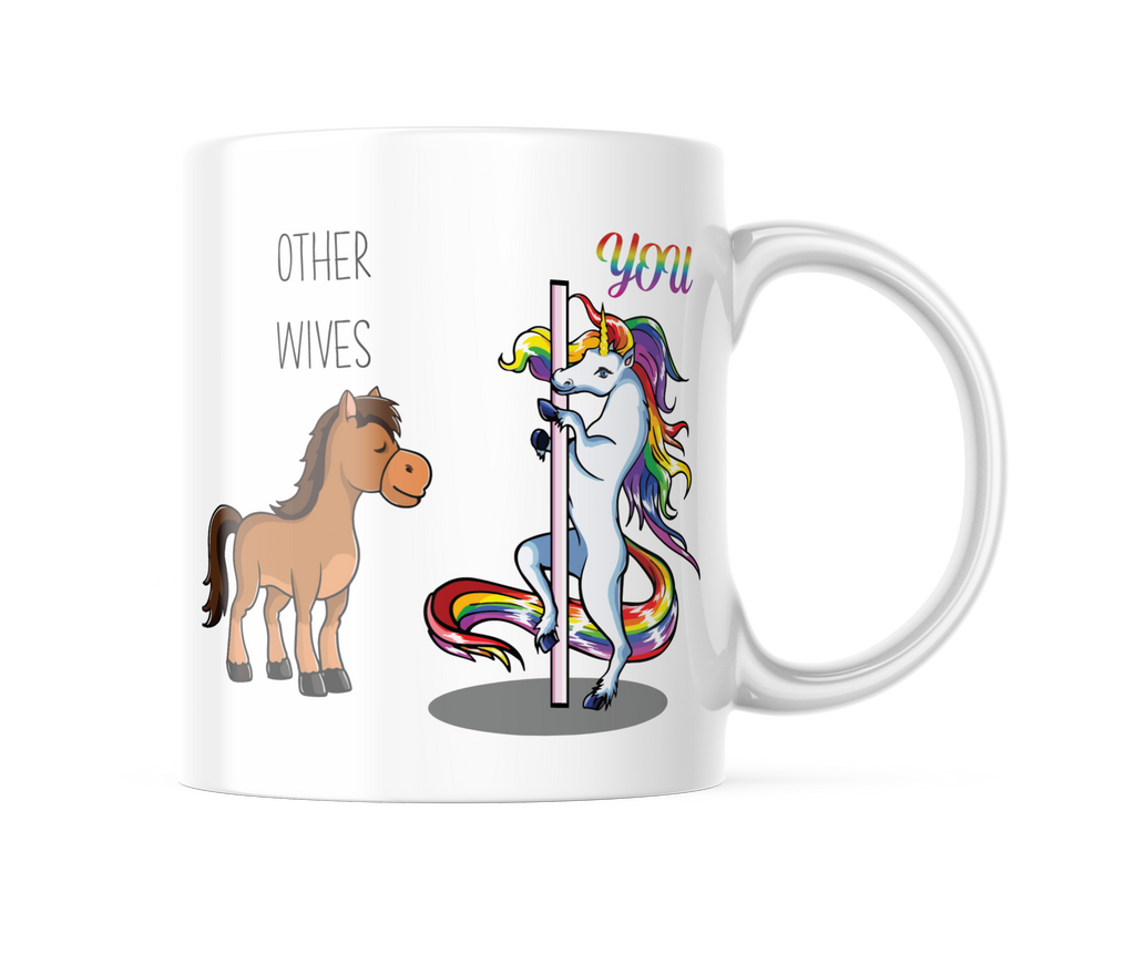 Funny Other Wives Unicorn vs Horse Coffee Mug, Gifts for Wives, Wife Birthday Cup | CM332