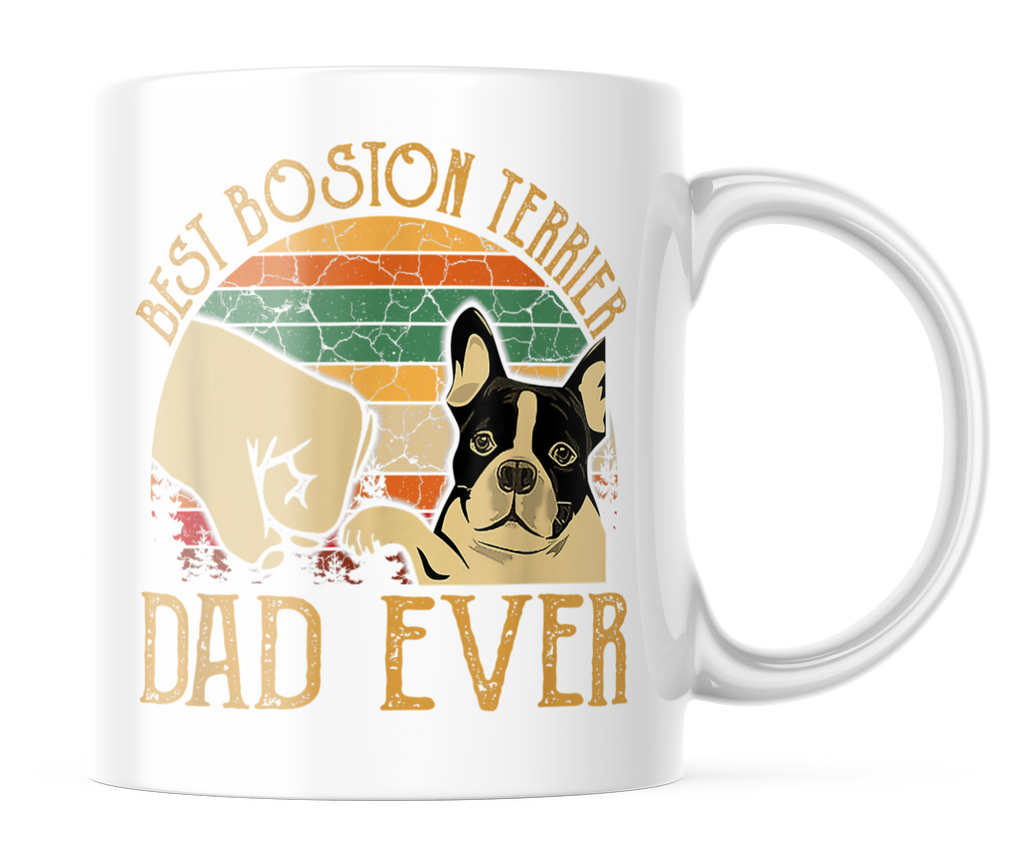Best Boston Terrier Dad Ever | Cute Dog Dad Coffee Mug | CM126