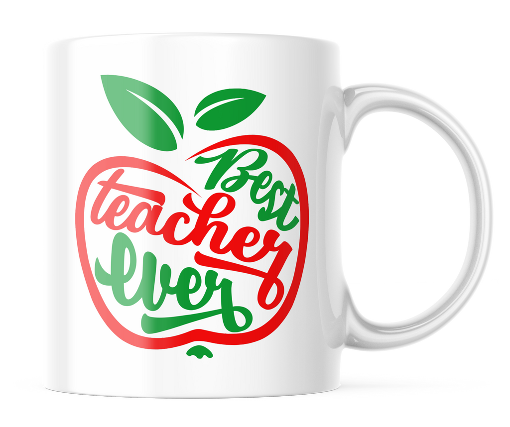 Best Teacher Ever Apple | 11oz Teacher Appreciation Coffee Cup | CM168