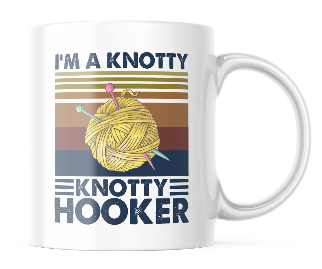 Knotty Knotty Hooker | Funny Knitting 11oz. Coffee Mug | CM138