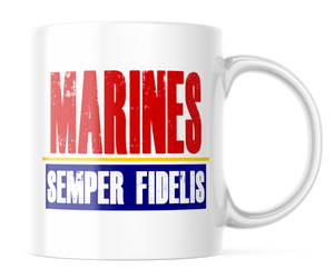 Marines Semper Fidelis Coffee Mug | 11oz. Marines Gift Coffee Cup | CM197