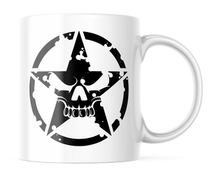 Punisher Skull Military Star | 11oz. USMC Grunge Coffee Cup | CM198