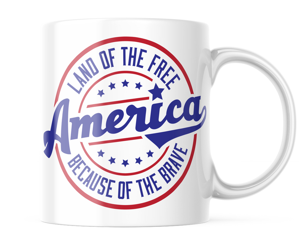 Land of the Free Because of the Brave | Fourth of July Mug | Patriotic Coffee Cup | CM427