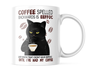 Coffee Spelled Backwards | Funny Cat Coffee Cup | CM440