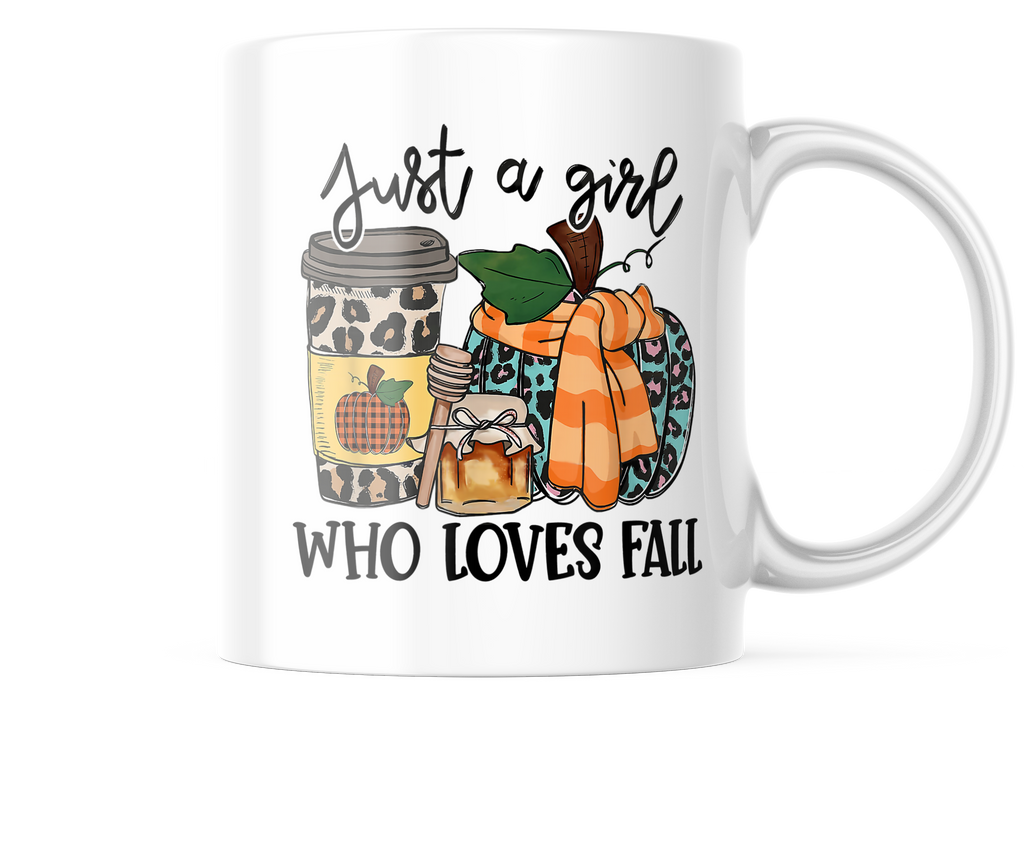 Just A Girl Who Loves Fall Funny Coffee Mug | 11oz. Coffee Cup CM920