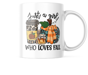 Just A Girl Who Loves Fall Funny Coffee Mug | 11oz. Coffee Cup CM920