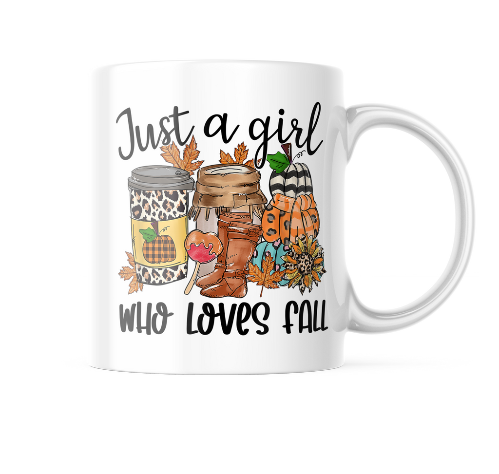 Just A Girl Who Loves Fall Funny Coffee Mug | 11oz. Coffee Cup CM921