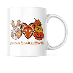 Peace Love Halloween Cute Coffee Mug | 11oz. Coffee Cup CM936