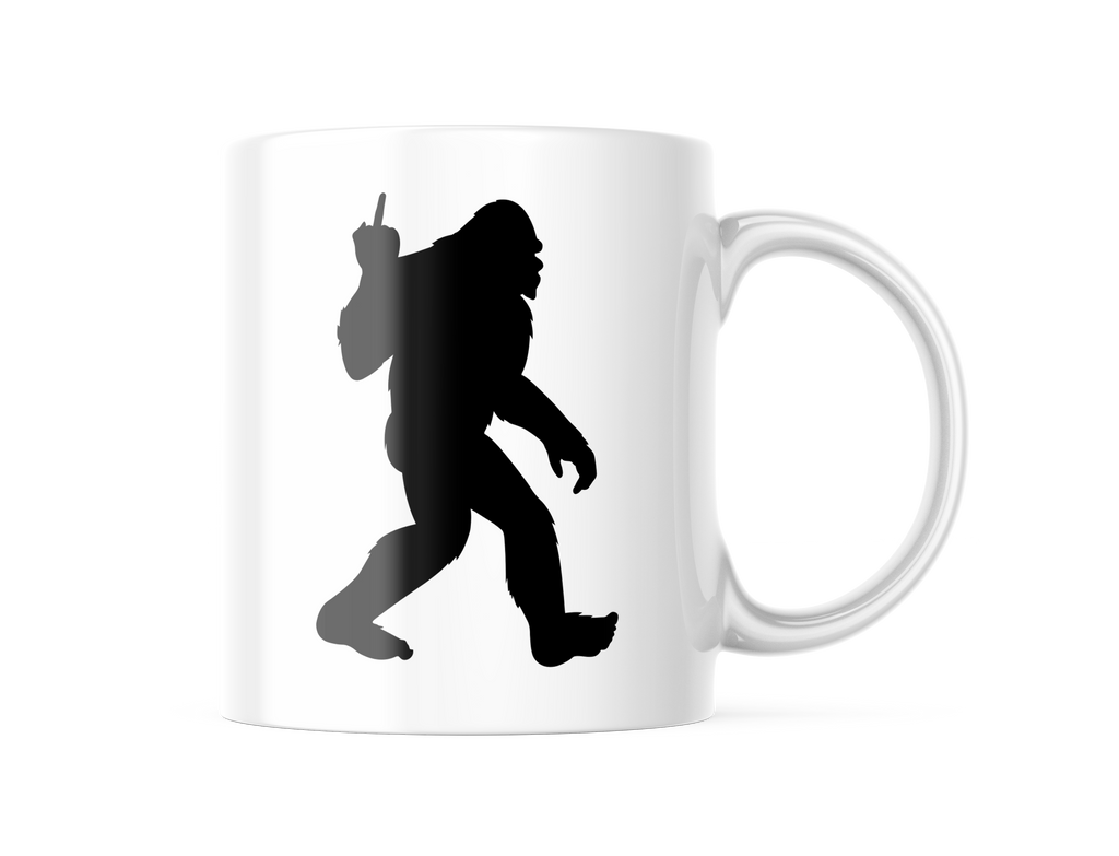 Sasquatch Bigfoot Finger Bird Funny Coffee Mug | 11oz. Coffee Cup CM944