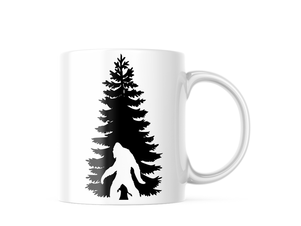 Sasquatch Bigfoot Spruce Tree Funny Coffee Mug | 11oz. Coffee Cup CM946