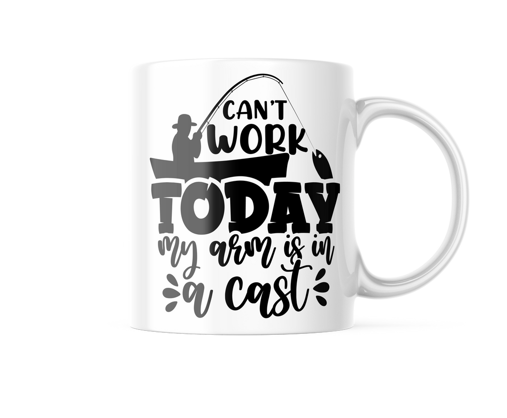 Can't Work Today My Arm Is In A Cast Funny Coffee Mug | 11oz. Coffee Cup CM976